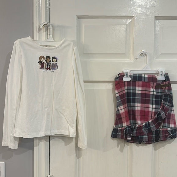 Janie and Jack 2 Matching Shirt and Skirt Size 7 - Picture 1 of 12